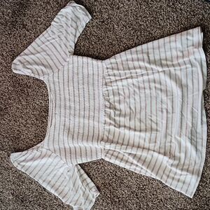 Isabel stripped beige tan blouse